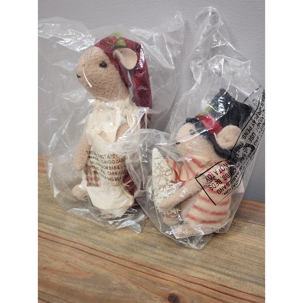 Christmas Church Mouse Mice Lot Of 2 Weighted Bottoms